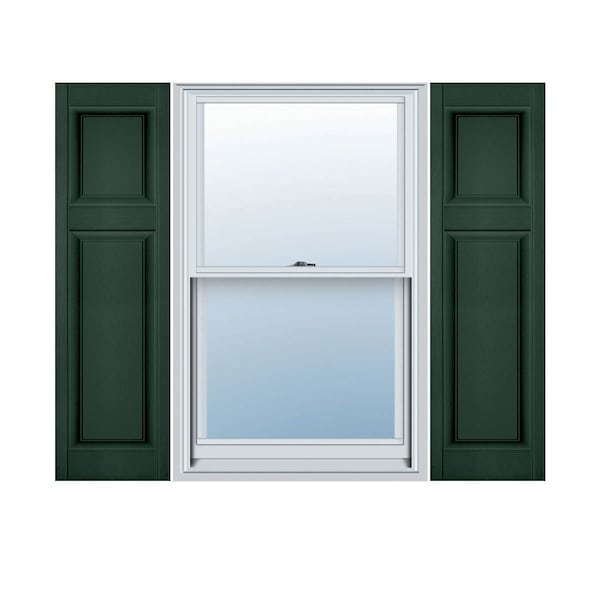 Ekena Millwork 14 3/4-in. W x 67-in. H Standard Size Cottage Style Double Panel Shutters, 122 - Midnight Green 00026714122 - main